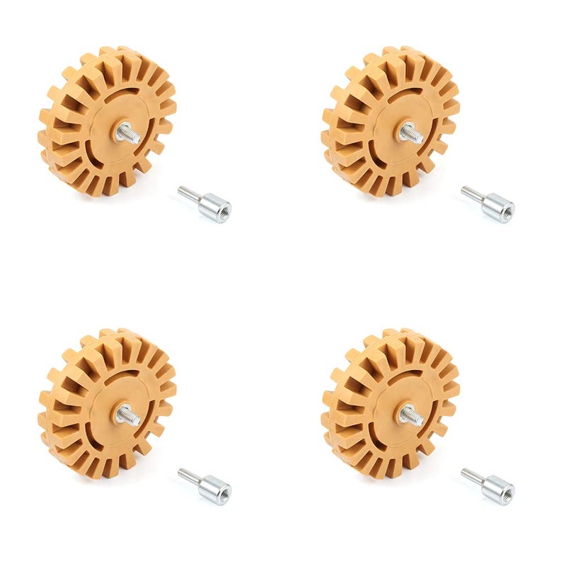 Magik 2-4 Pc 4�� Decal Removal Wheel ABN Rubber Eraser Drill Arbor Adapter Pinstripe (2 Pack) - Image 3